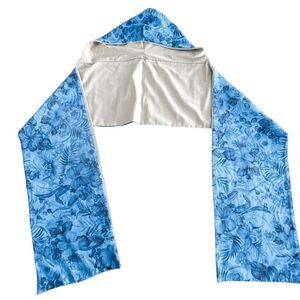 Maple And Oak Women's Floral Hat Scarf Hood Blue Gold